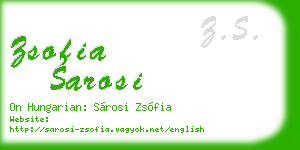 zsofia sarosi business card